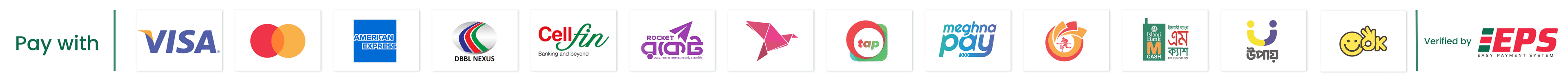 Accepted payment methods: cards, bank and mobile wallets, verified by EPS